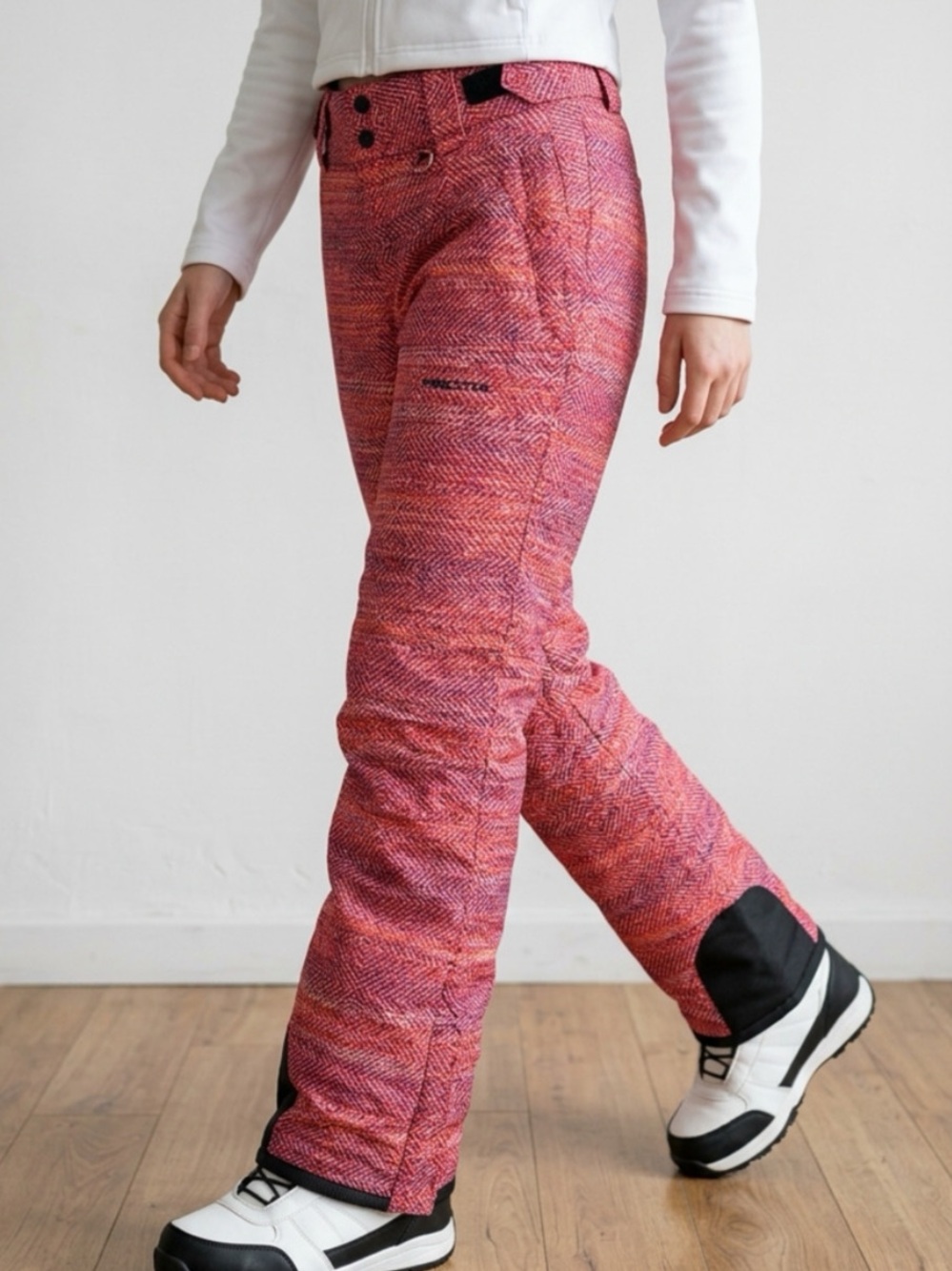 Women’s Pink Patterned Snow Pants